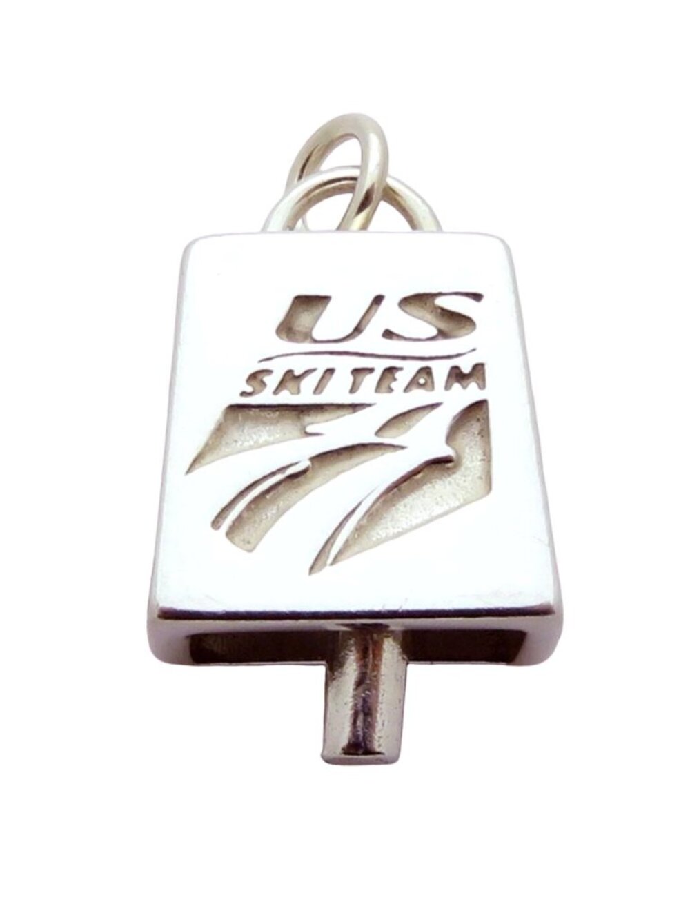 Vintage Sterling Silver US Ski Team Mini Cowbell Charm/Pendant